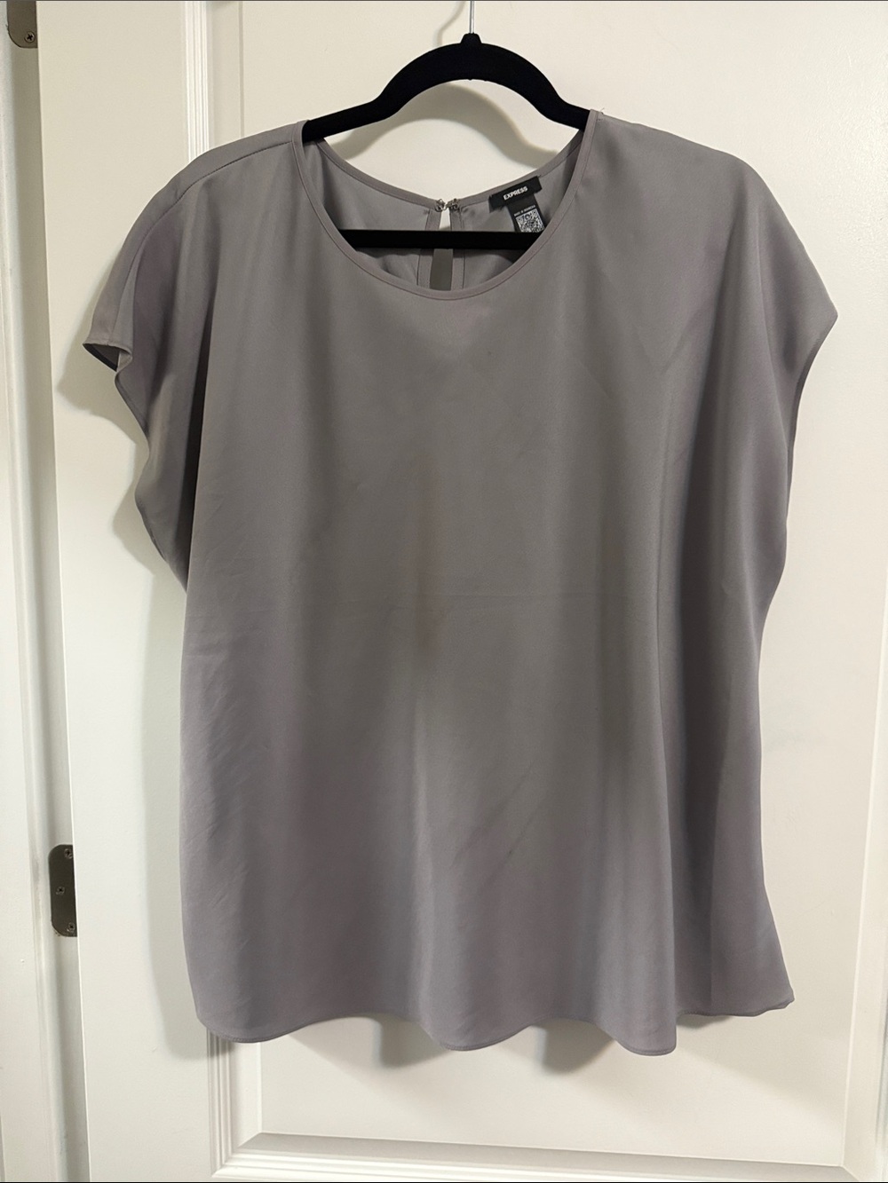 Express Women's Light Gray Cap Sleeve Blouse